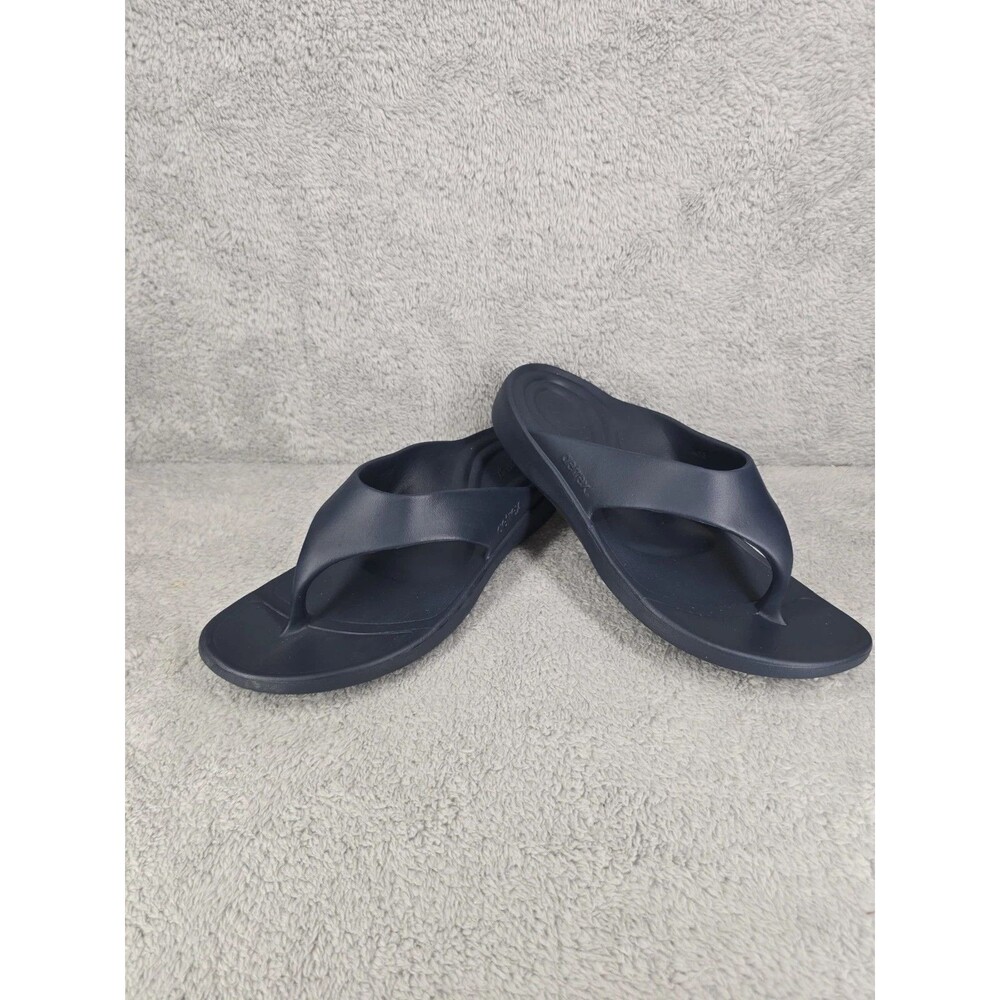Aetrex Mens Size 13 Navy Blue Thong Sandals Orthotic Comfort Flip Flops Water...